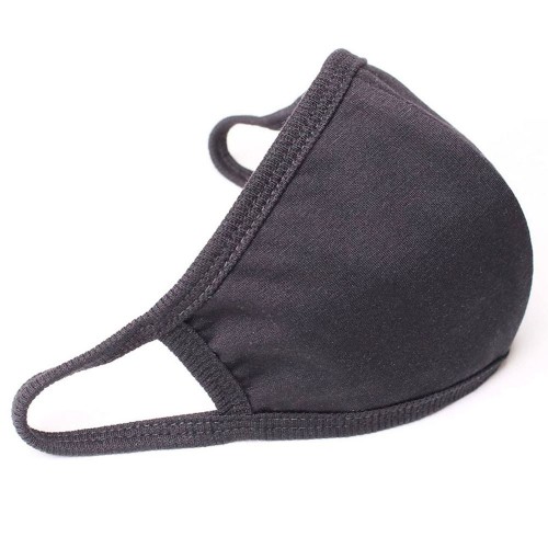 Black two-layer cotton face mask